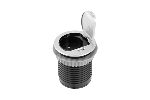 UGRADNA UTIČNICA 1xšuko 1xUSB s 1,9m KABELA SIVA CHARGER MINI