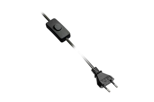 KABEL S UTIKAČEM I PREKIDAČEM 2x0,75mm 2M CRNI