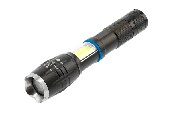 Ručna LED svjetiljka SOS/ZOOM 8W 800Lm 6400K IP44 AC AAA 3x1,5V