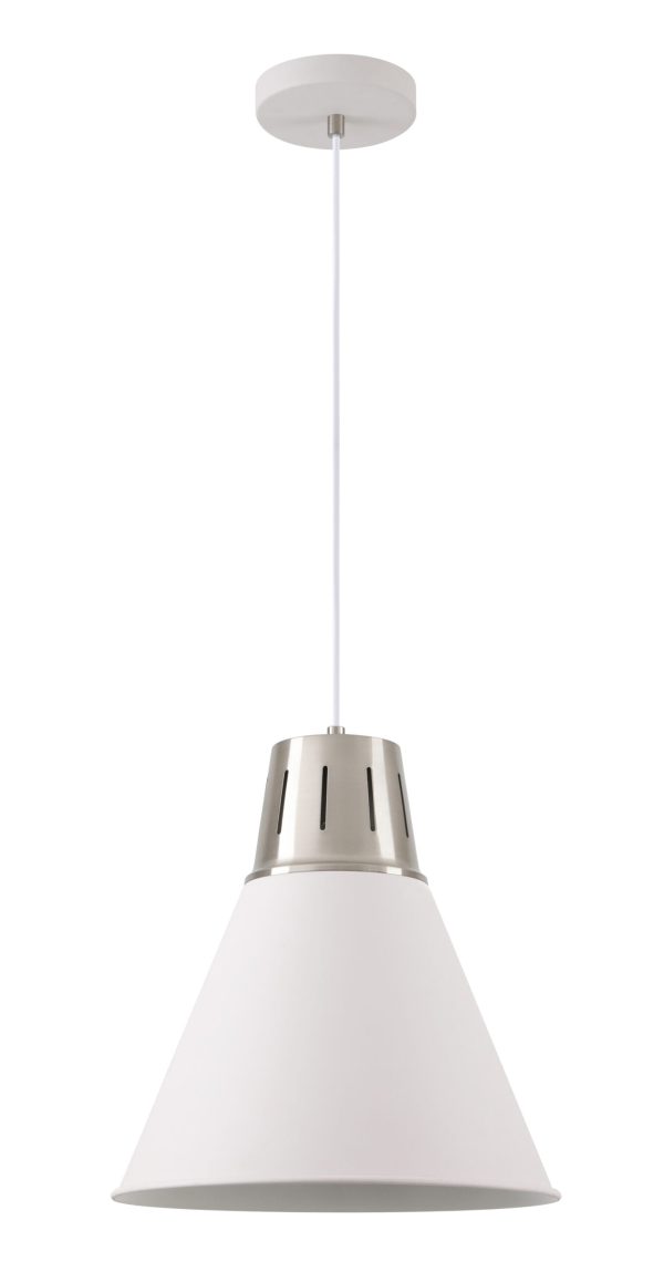 VISEĆA SVJETILJKA GIANNI E27 BIJELO/INOX IP20