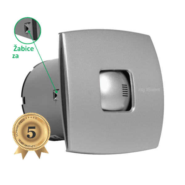 KUPAONSKI VENTILATOR FI100 KLAPNA+TIMER SILVER