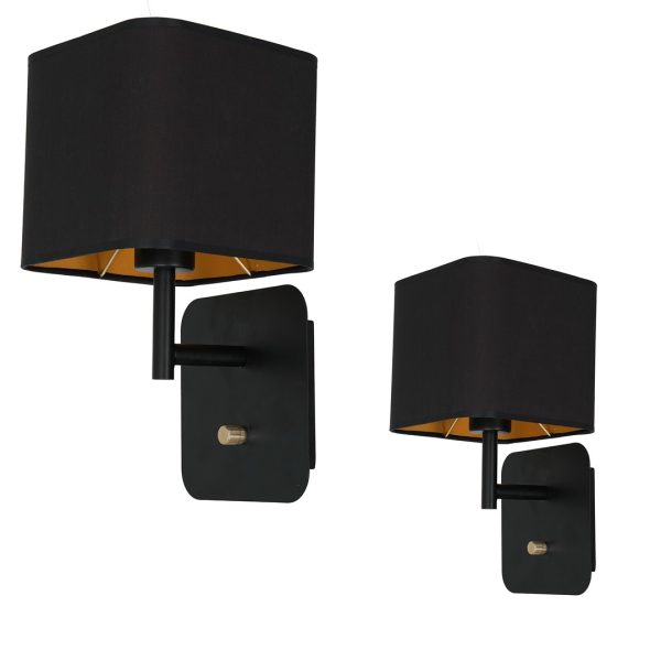 NAPOLI BLACK/GOLD zidna lampa 1xE27