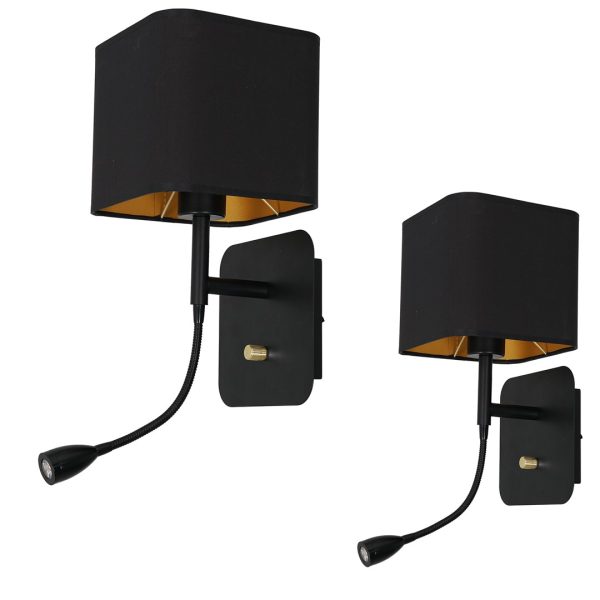 NAPOLI BLACK/GOLD zidna svjetiljka 1xE27 + 1W LED