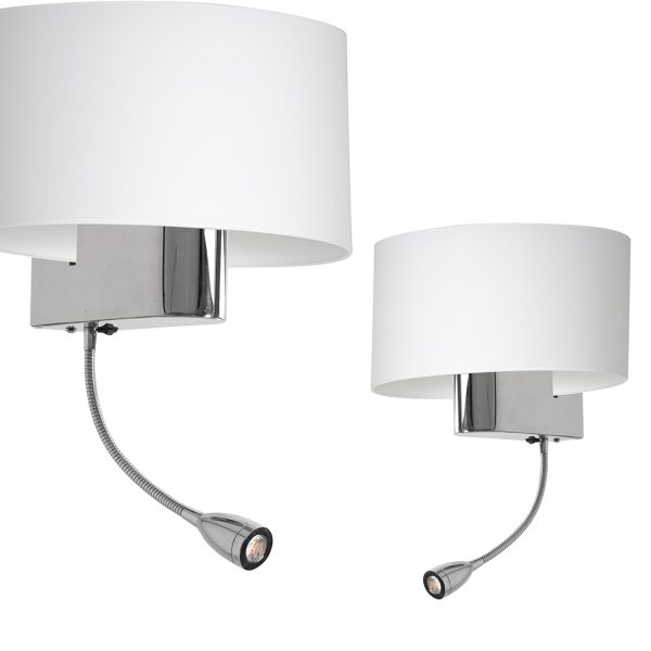CASINO BIJELA/KROM zidna svjetiljka 1xE27 + 1W LED
