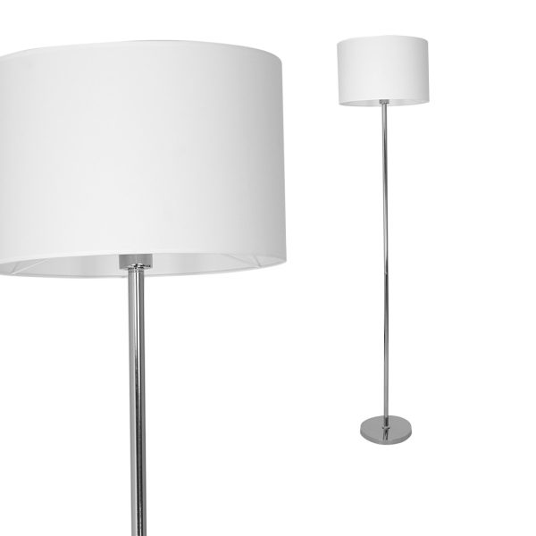 CASINO BIJELA/KROM podna lampa 1xE27