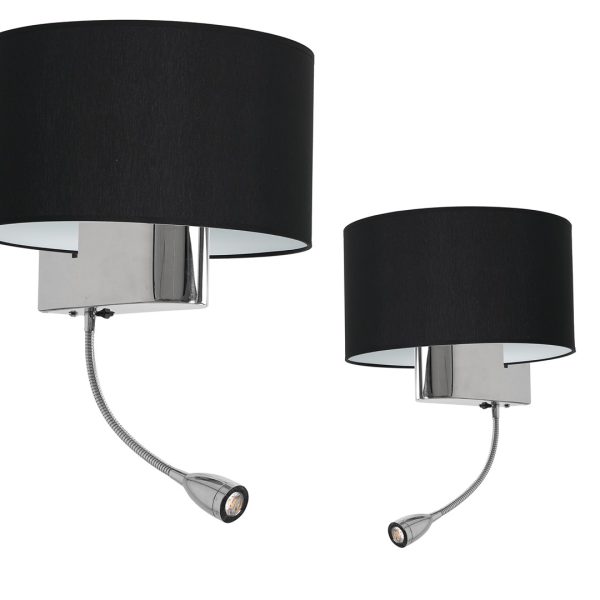 CASINO BLACK/KROM zidna svjetiljka 1xE27 + 1W LED