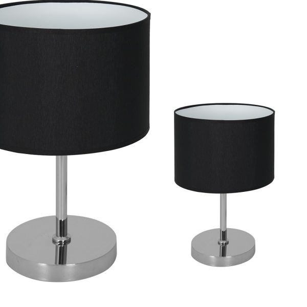 CASINO CRNA/KROM stolna lampa 1xE27