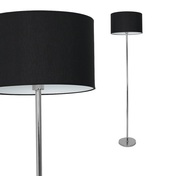 CASINO BLACK/KROM podna lampa 1xE27