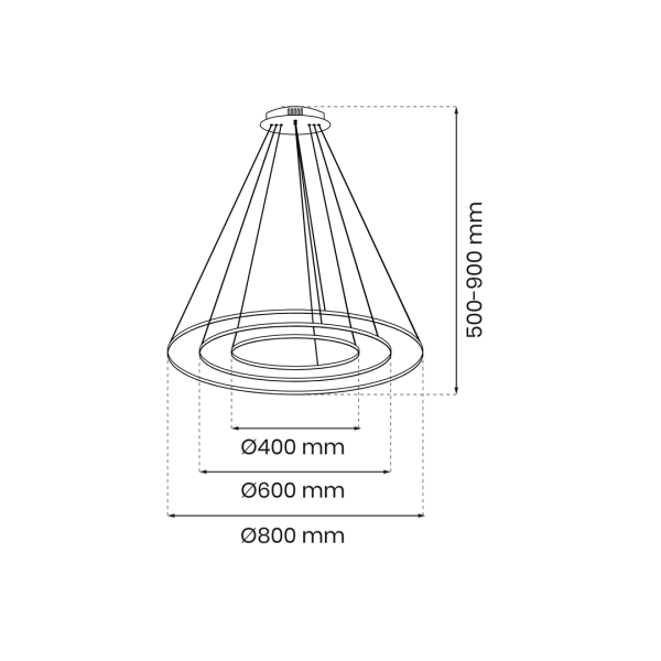 LED viseća svjetiljka ROTONDA GOLD 93W - Image 4