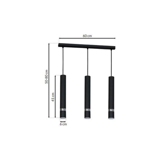 JOKER CRNI/KROM 3xGU10 viseća lampa - Image 6