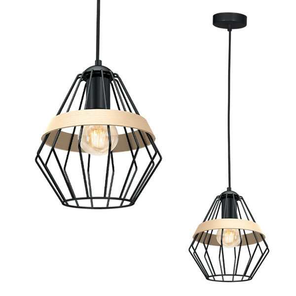 CLIFF BLACK viseća lampa 1xE27
