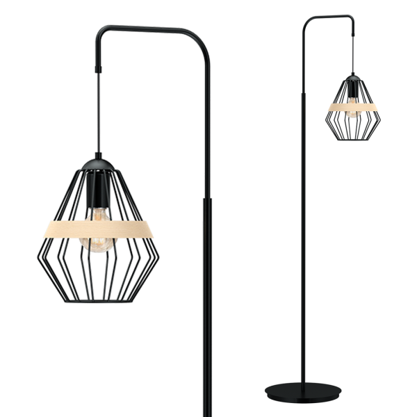 CLIFF BLACK podna lampa 1xE27