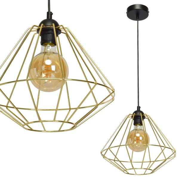 LUPO BLACK/GOLD viseća lampa 1xE27