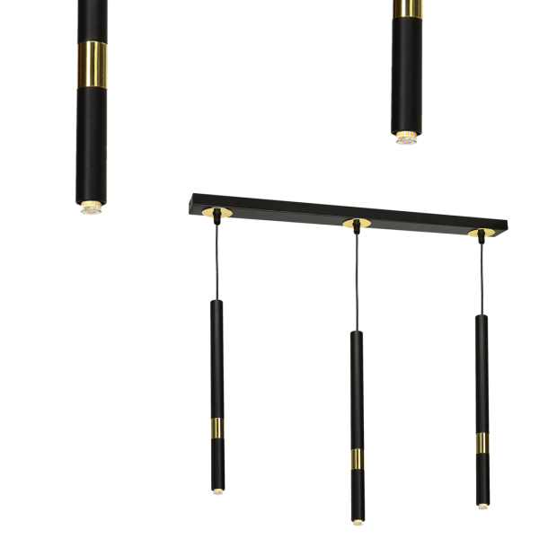 Lampa viseća MONZA BLACK/GOLD 3xG9 8W