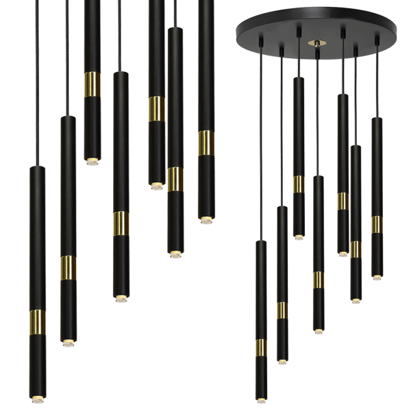 Lampa viseća MONZA BLACK/GOLD 7xG9 8W