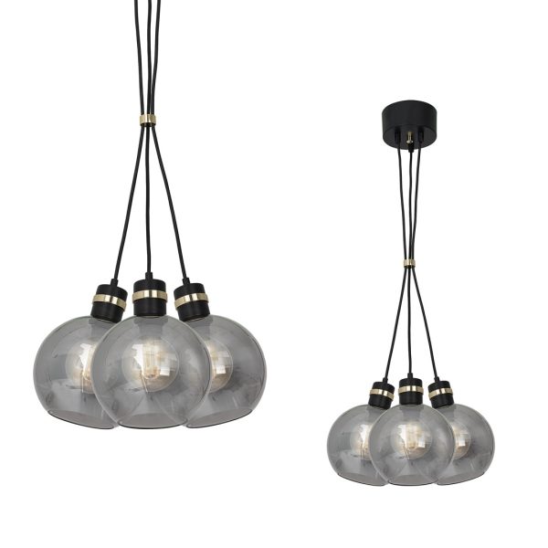 OMEGA BLACK/GOLD viseća lampa 3xE27