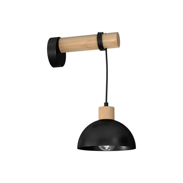 ERIK Black/Wood 1XE27 zidna svjetiljka