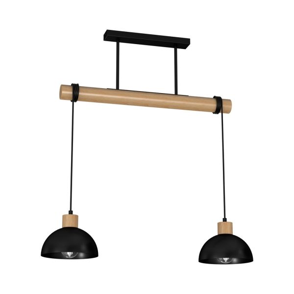 ERIK Crna/Drvo viseća lampa 2xE27