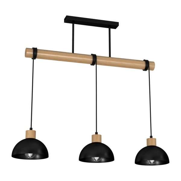ERIK Crna/Drvo viseća lampa 3xE27