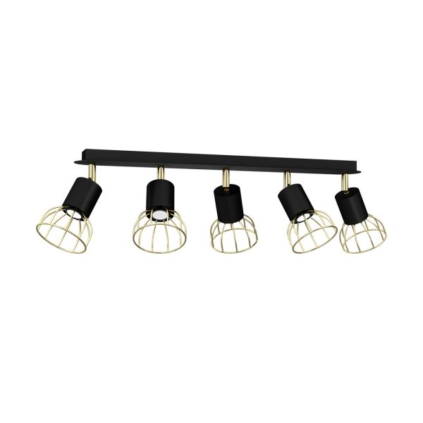 Lampa sufitowa DANTE Black/Gold 5x mini GU10