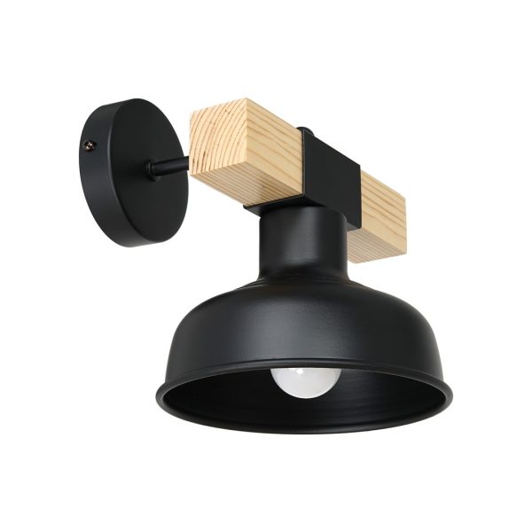 FARO BLACK/NATURAL WOOD zidna svjetiljka 1xE27 60W
