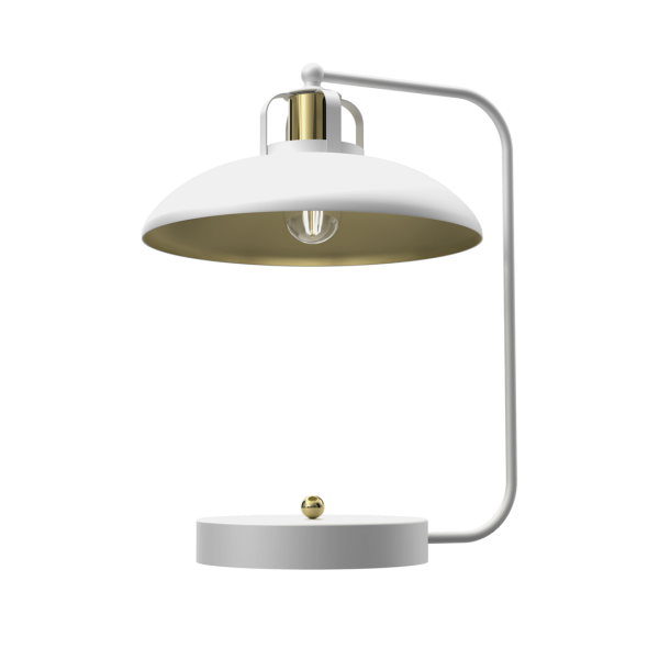 FELIX WHITE/GOLD stolna lampa 1xE27
