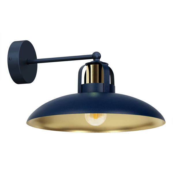 Zidna svjetiljka FELIX NAVY BLUE/GOLD 1xE27