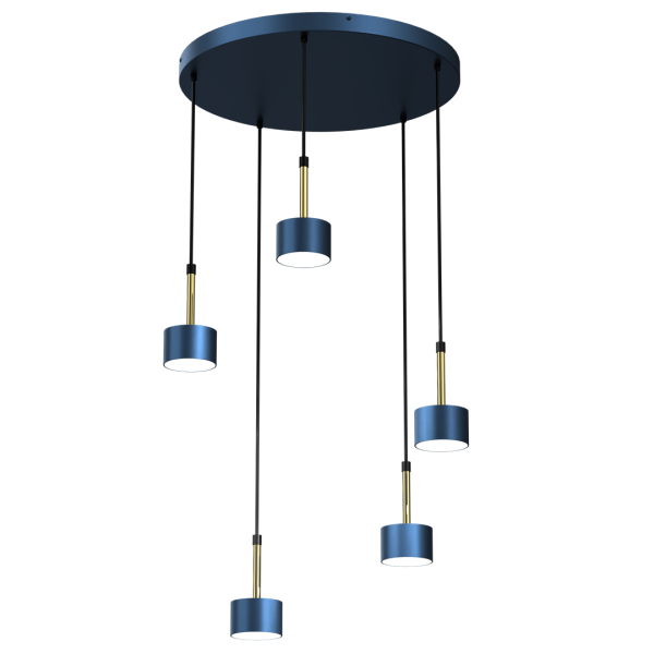 Viseća lampa ARENA BLUE/GOLD 5xGX53
