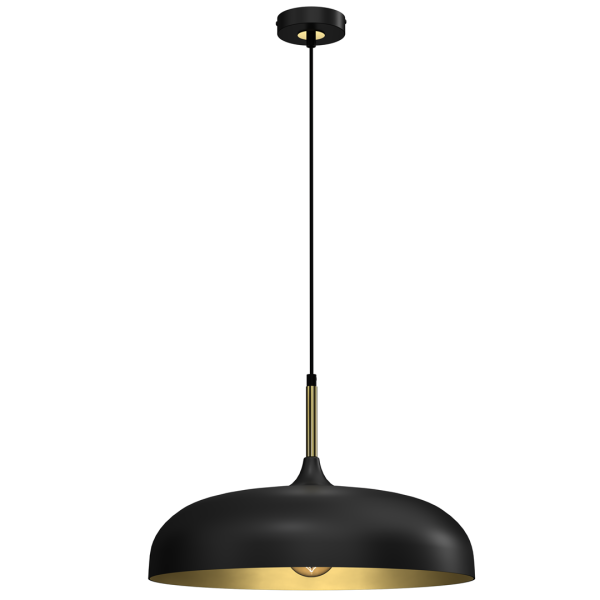 LINCOLN BLACK/GOLD viseća lampa 1xE27 45cm