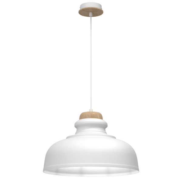 Lampa wisząca ASMUND WHITE1xE27 40cm