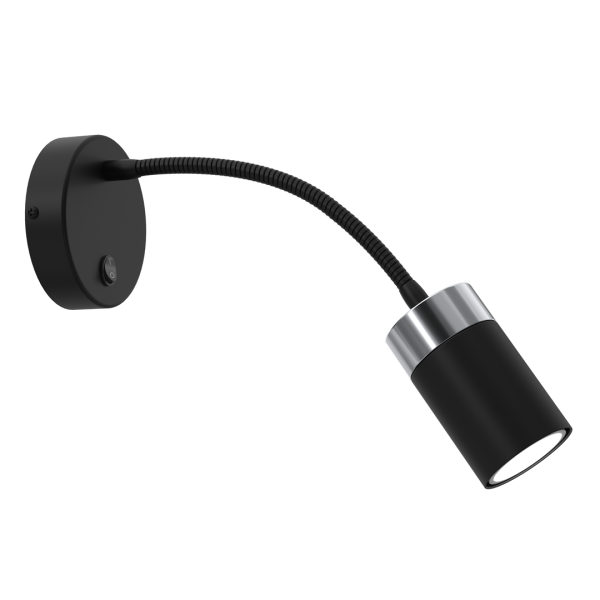 Zidna flex JOKER BLACK/CHROME 1xGU10 s prekidačem