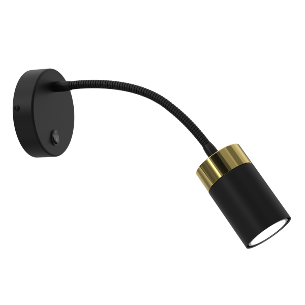 Zidna flex JOKER BLACK/GOLD 1xGU10 s prekidačem