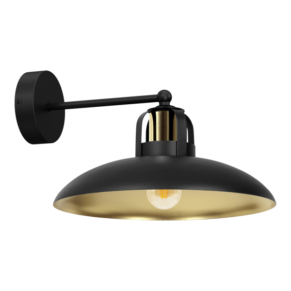 Zidna svjetiljka FELIX BLACK/GOLD 1xE27