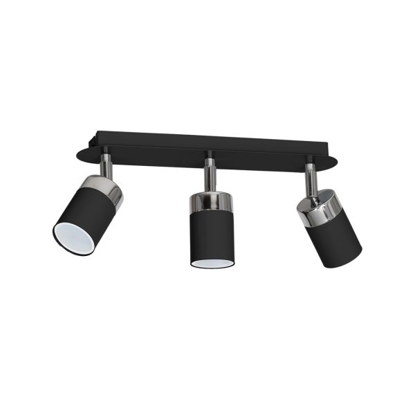 Lampa stropna JOKER BLACK/CHROME 3xGU10