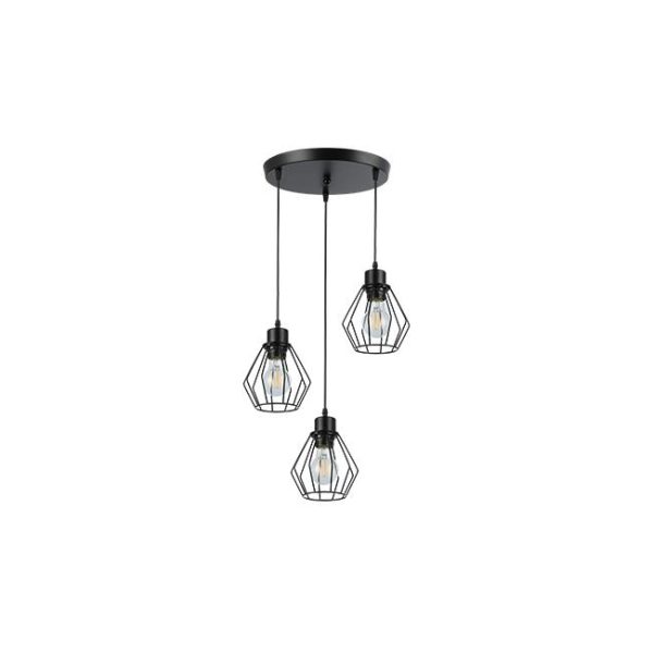 E27 Otto x3 viseća lampa, crna