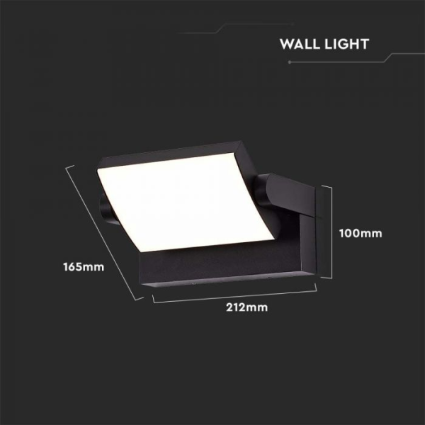 Zidna LED svjetiljka 17W 4000K - IP65 crna 2937 . - Image 5