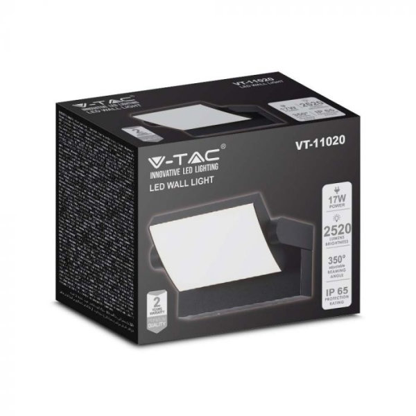 Zidna LED svjetiljka 17W 4000K - IP65 crna 2937 . - Image 6