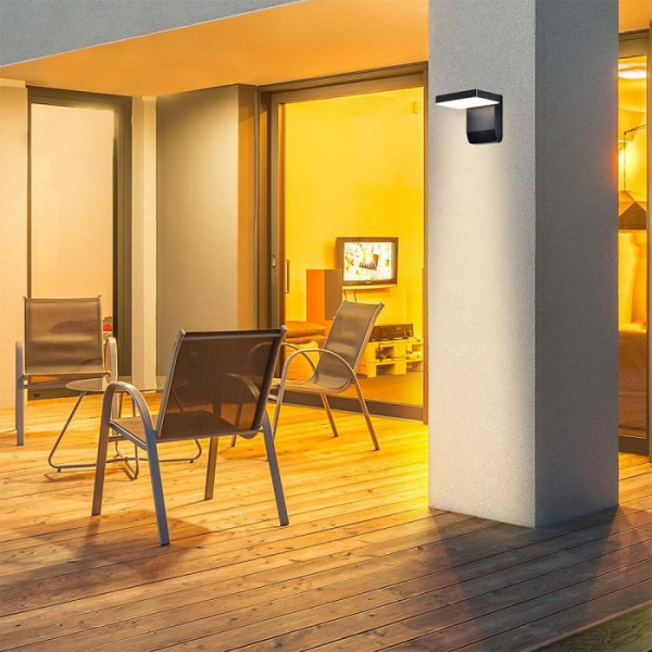 Zidna LED četvrtasta svjetiljka 17W 4000K - IP65 crna - Image 6