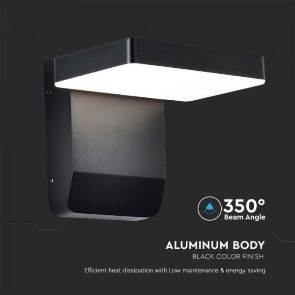 Zidna LED četvrtasta svjetiljka 17W 4000K - IP65 crna - Image 2