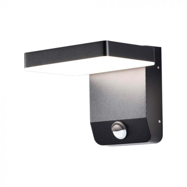 V-TAC Zidna LED četvrtasta svjetiljka sa senzorom 17W 4000K - IP65 crna