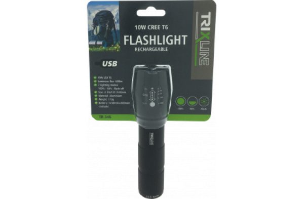 LED ručna punjiva svjetiljka 10W 600lm, zoom, crvena