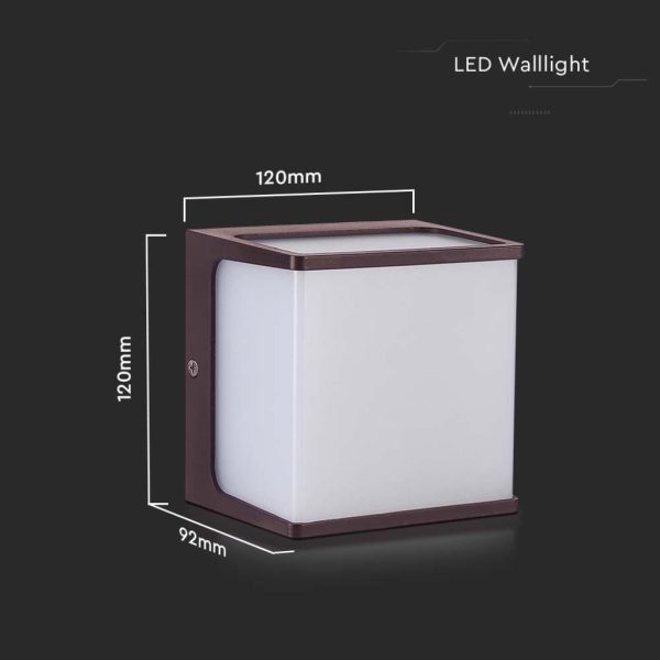 Zidna lampa 8W 4000K - IP65 smeđa - Image 3