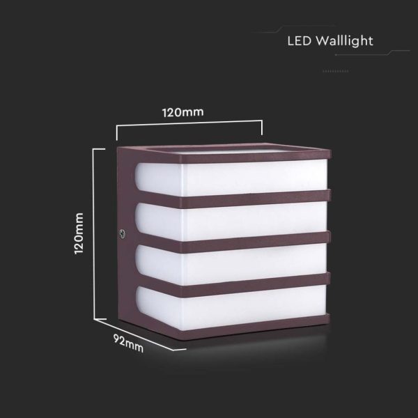 Zidna lampa 8W 4000K - IP65 smeđa - Image 5