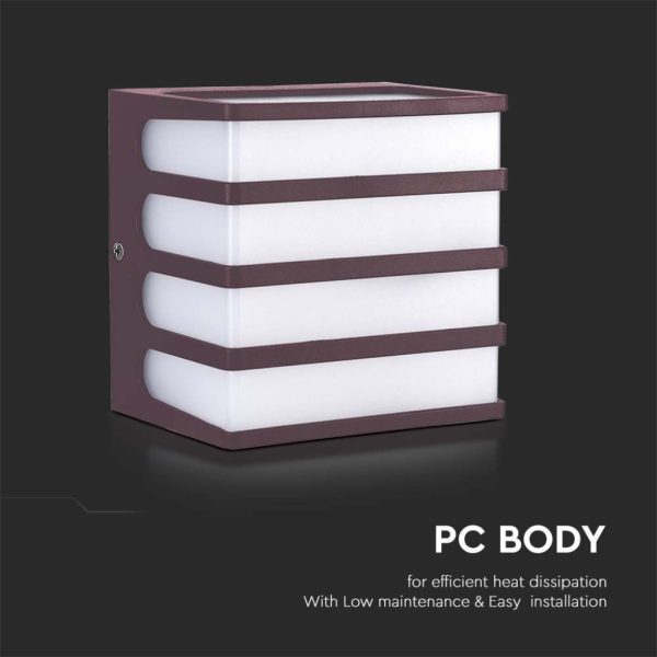 Zidna lampa 8W 4000K - IP65 smeđa - Image 3