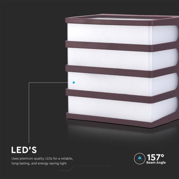 Zidna lampa 8W 4000K - IP65 smeđa - Image 2