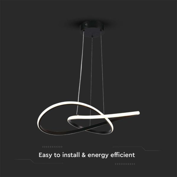 LED visilica 20 W od metala s modernim dizajnom 50 * 10 cm crna boja 3000K - Image 3