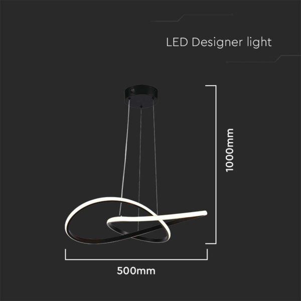 LED visilica 20 W od metala s modernim dizajnom 50 * 10 cm crna boja 3000K - Image 6