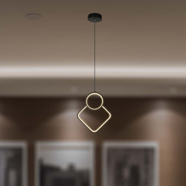 LED visilica 12W moderni dizajn crna boja 3000K - Image 2