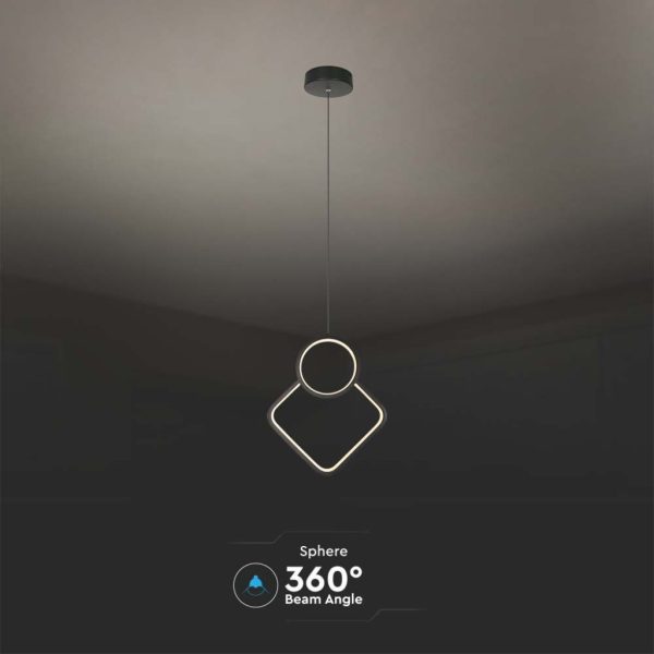 LED visilica 12W moderni dizajn crna boja 3000K - Image 3