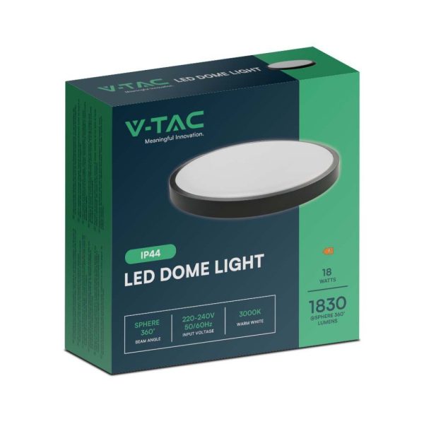 18W LED plafonjera s crnim rubom okrugla 4000K IP44 - Image 2